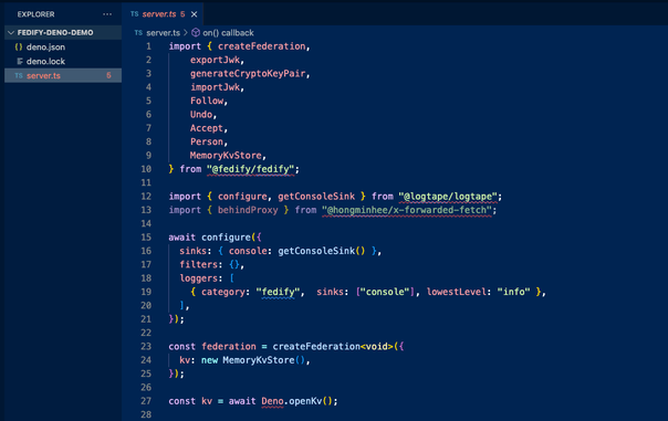 A screenshot of some basic code from a tutorial that was following to create a basic AP server.