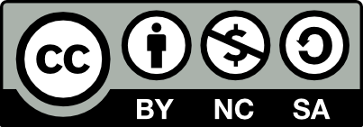 Image indicating specific attributes of Creative Commons License CC BY-NC-SA:

"Attribution — You must give appropriate credit , provide a link to the license, and indicate if changes were made . You may do so in any reasonable manner, but not in any way that suggests the licensor endorses you or your use.
 
NonCommercial — You may not use the material for commercial purposes .
ShareAlike — If you remix, transform, or build upon the material, you must distribute your contributions under the same license as the original.
 
No additional restrictions — You may not apply legal terms or technological measures that legally restrict others from doing anything the license permits."
